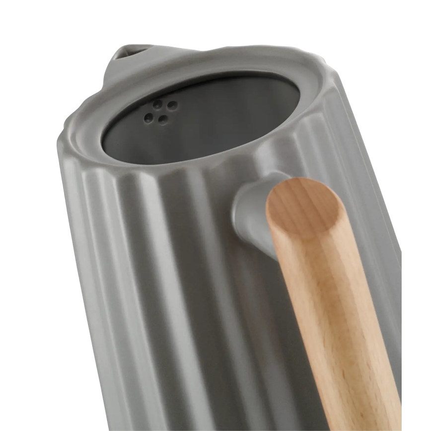 Concept RK0092 - Chaleira elétrica 1,5 l 1500W/230V cinzento escuro/acabamento em madeira/cerâmica