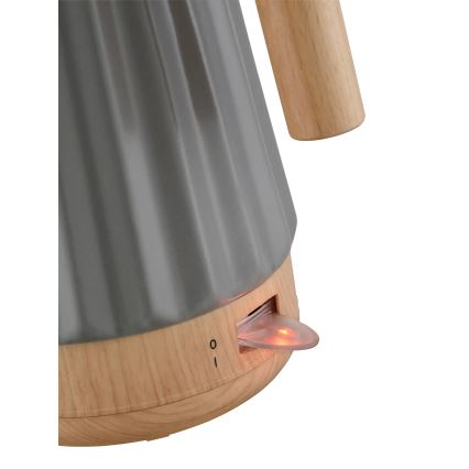 Concept RK0092 - Chaleira elétrica 1,5 l 1500W/230V cinzento escuro/acabamento em madeira/cerâmica