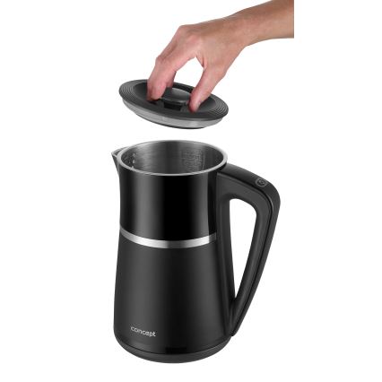 Concept RK3100 - Chaleira elétrica com controlo de temperatura 1,7 l 2200 W/230 V preta