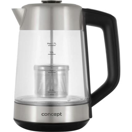 Concept RK4190 - Chaleira elétrica com controlo de temperatura e filtro 1,7 l 2200W/230V em aço inoxidável