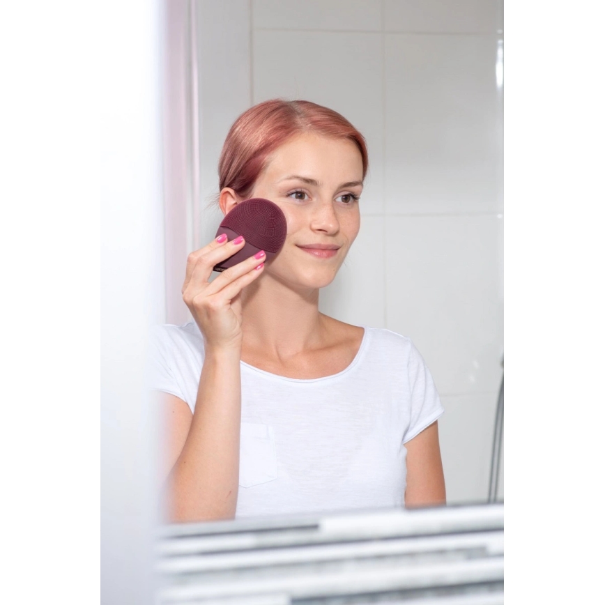 Concept SK9101 - Escova de limpeza facial SONIVIBE 2W/5V 250 mAh IPX7 vermelha