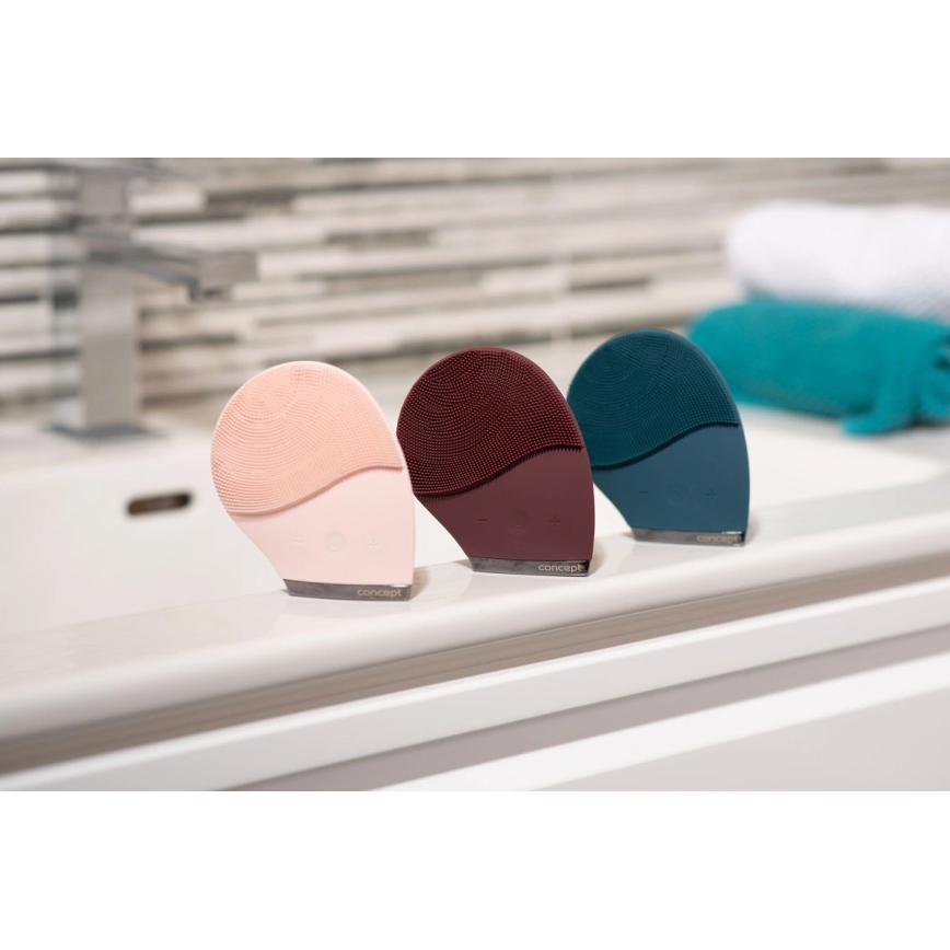Concept SK9101 - Escova de limpeza facial SONIVIBE 2W/5V 250 mAh IPX7 vermelha