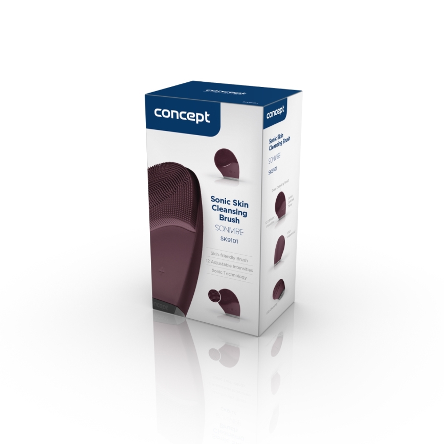 Concept SK9101 - Escova de limpeza facial SONIVIBE 2W/5V 250 mAh IPX7 vermelha