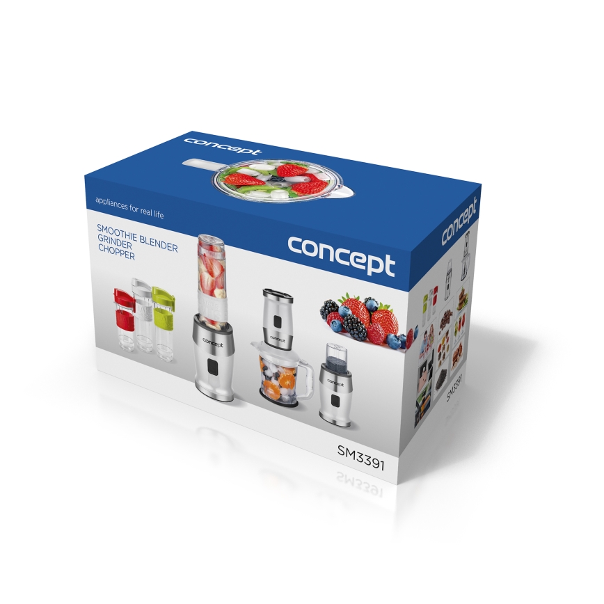 Concept SM3391 - Liquidificador para smoothies com acessórios 700W/230V branco