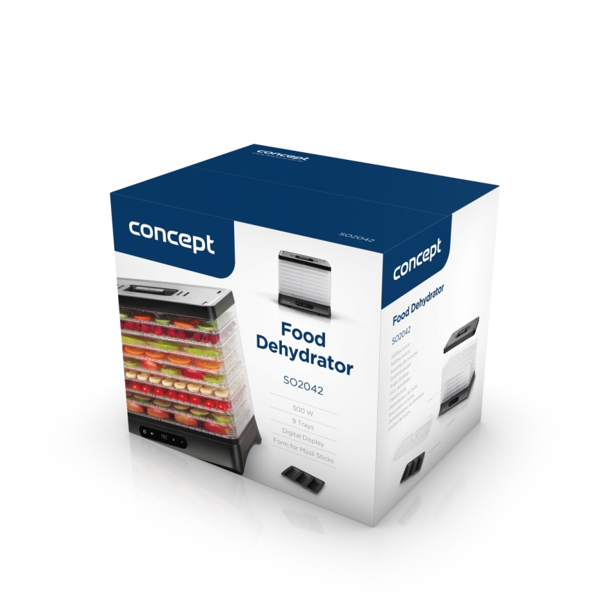 Concept SO2042 - Desidratador de alimentos 500W/230V preto + forma de silicone