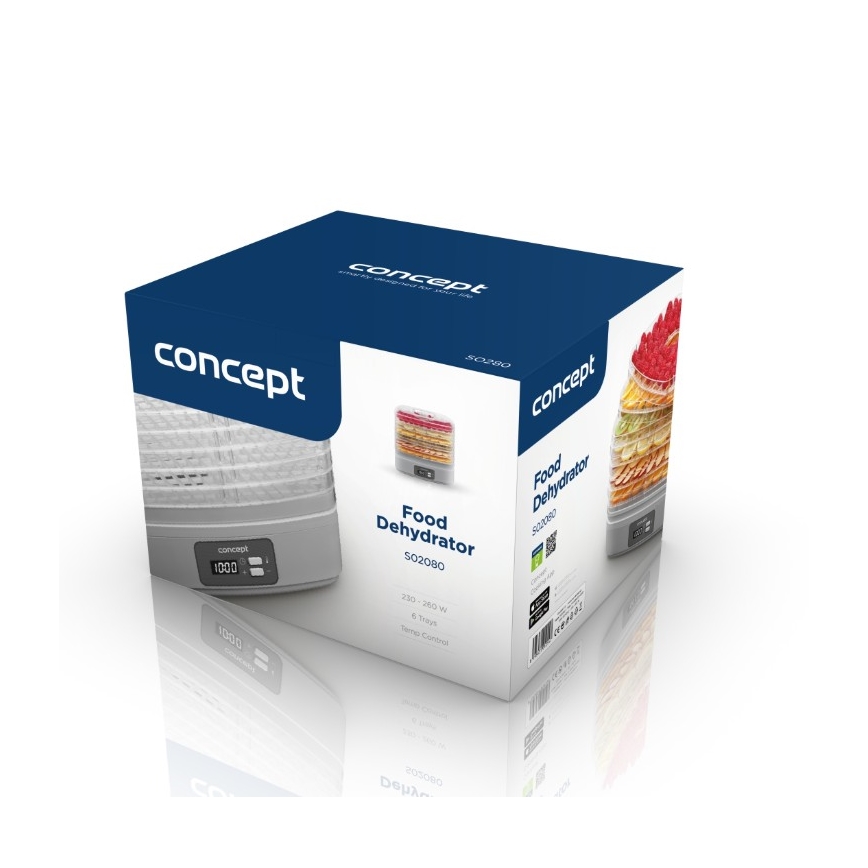 Concept SO2080 - Desidratador de alimentos 260W/230V branco