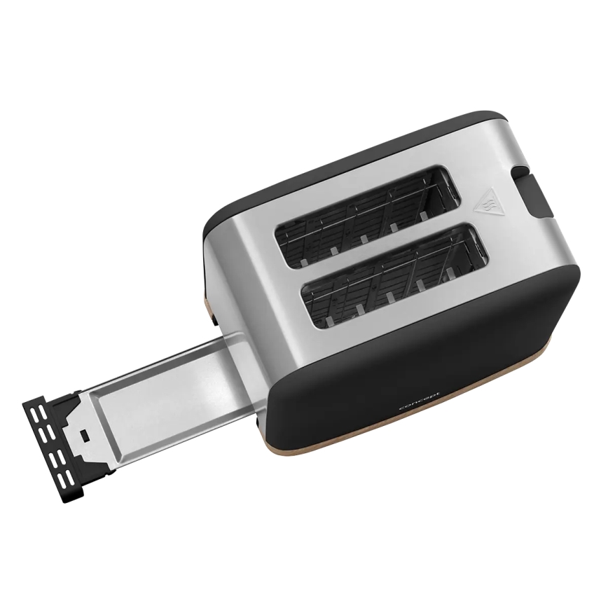 Concept TE2016 - Torradeira para 2 fatias com grelha aquecedora 930W/230V preta