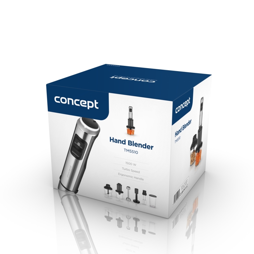 Concept TM5510 - Varinha mágica com acessórios 1500W/230V preto/aço inoxidável