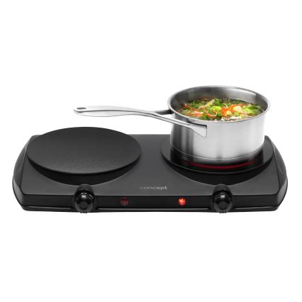 Concept VE3060 - Fogão elétrico de duas placas 2500W/230V preto