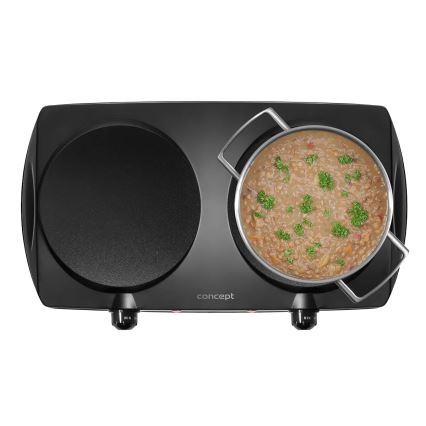 Concept VE3060 - Fogão elétrico de duas placas 2500W/230V preto