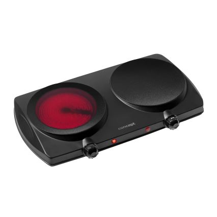 Concept VE3060 - Fogão elétrico de duas placas 2500W/230V preto