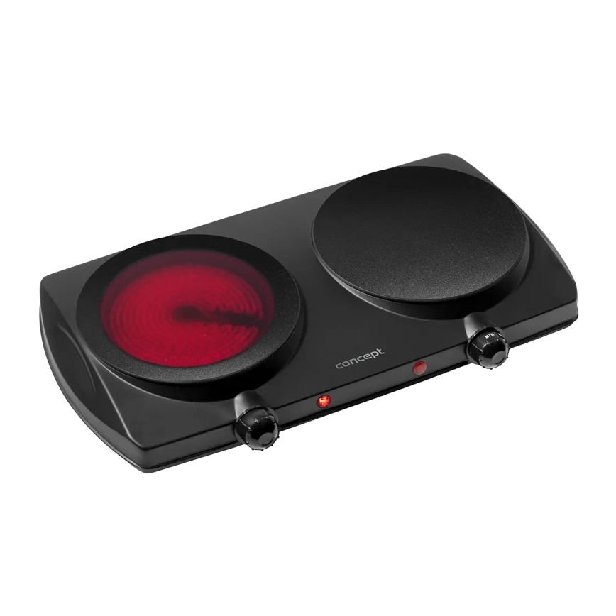Concept VE3060 - Fogão elétrico de duas placas 2500W/230V preto