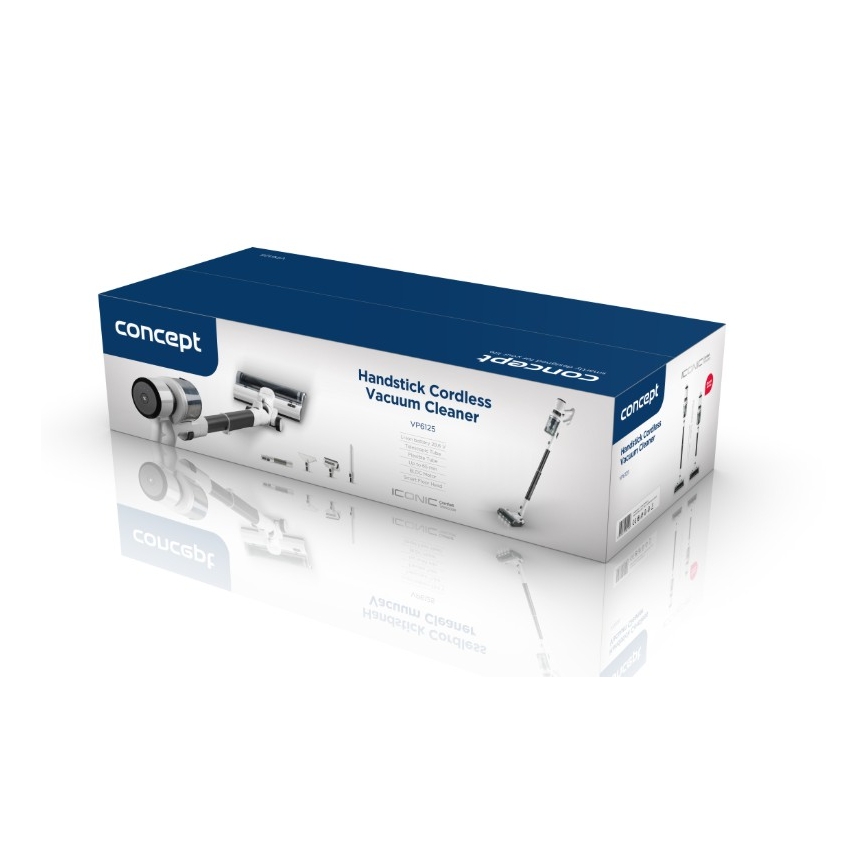 Concept VP6125 - Aspirador 2 em 1 vertical e de mão ICONIC Comfort Telescope 400W/29,6V 2000 mAh branco