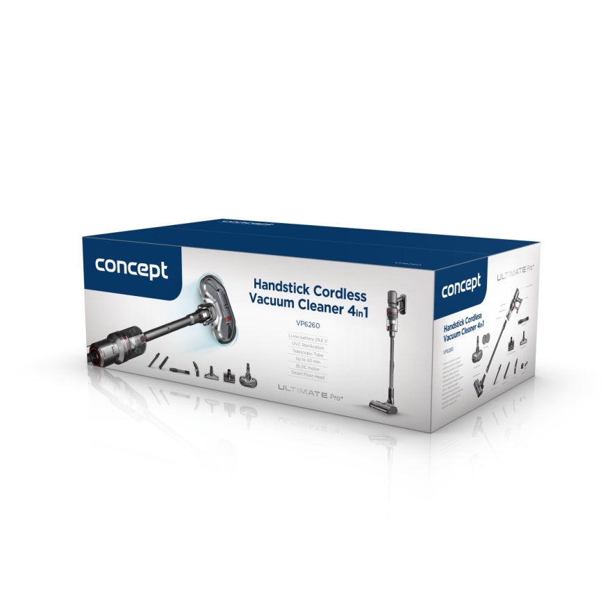 Concept VP6260 - Aspirador vertical 4 em 1 ULTIMATE PRO+ 500 W / 29,6 V 2200 mAh preto