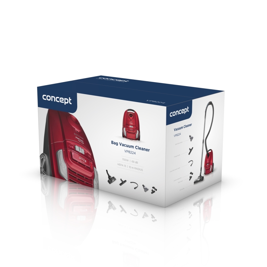 Concept VP8224 - Aspirador com saco REFRESH CAR&PET 3,5 l 700W/230V vermelho