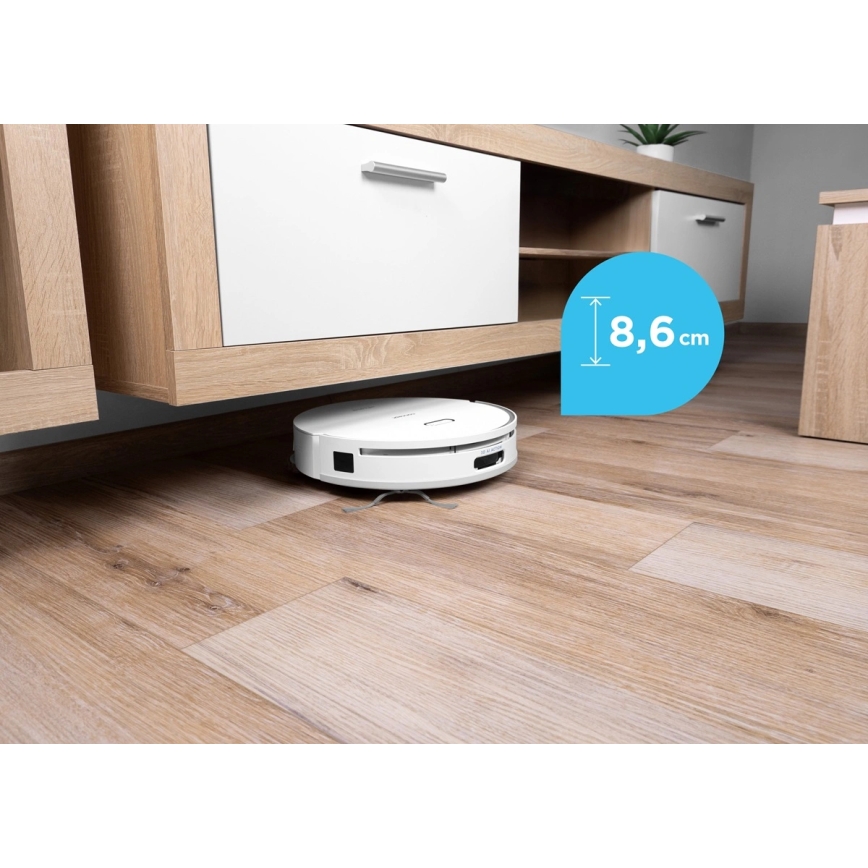 Concept VR4050 - Aspirador robô inteligente com mopa 2 em 1 OPTIMUS AQUA PRO LASER 3D 600W/230V 5200 mAh Wi-Fi branco