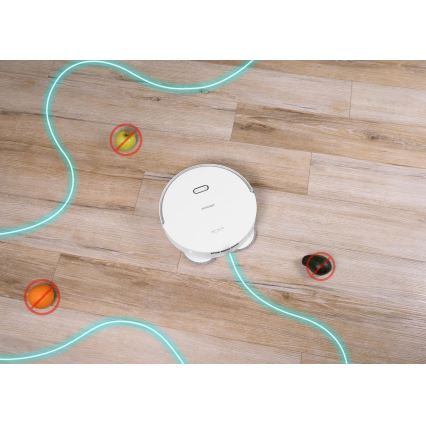 Concept VR4050 - Aspirador robô inteligente com mopa 2 em 1 OPTIMUS AQUA PRO LASER 3D 600W/230V 5200 mAh Wi-Fi branco