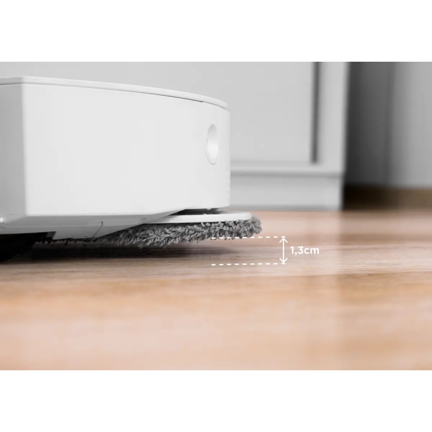 Concept VR4050 - Aspirador robô inteligente com mopa 2 em 1 OPTIMUS AQUA PRO LASER 3D 600W/230V 5200 mAh Wi-Fi branco