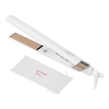Concept VZ2110 - Prancha alisadora de cabelo GLAM STYLE 48W/230V branca/ouro rosa