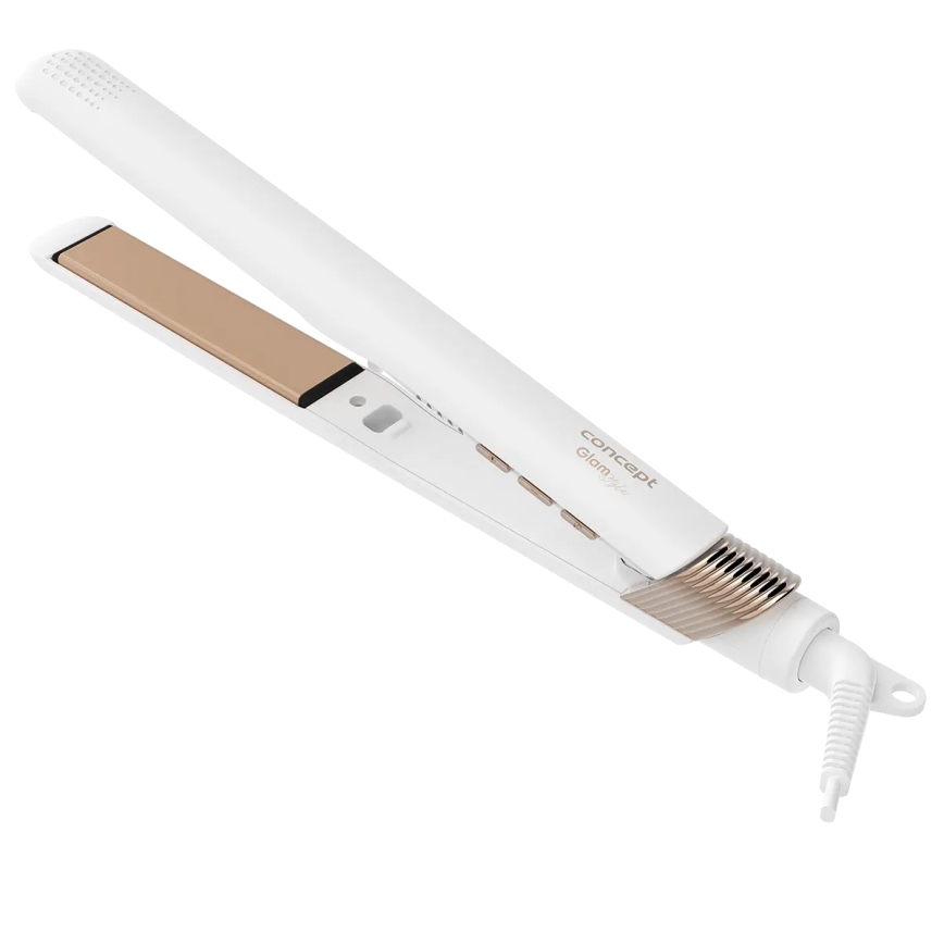 Concept VZ2110 - Prancha alisadora de cabelo GLAM STYLE 48W/230V branca/ouro rosa