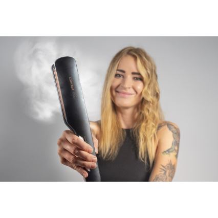 Concept VZ6010 - Alisador de cabelo a vapor com visor LED ELITE STEAM BOOST 54W/230V preto