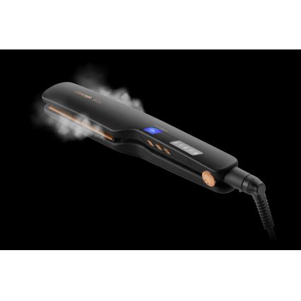 Concept VZ6010 - Alisador de cabelo a vapor com visor LED ELITE STEAM BOOST 54W/230V preto