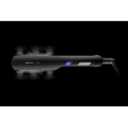 Concept VZ6010 - Alisador de cabelo a vapor com visor LED ELITE STEAM BOOST 54W/230V preto