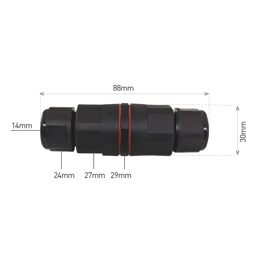Conector de cabo CWF 250V/16A IP68 3x2,5 mm²