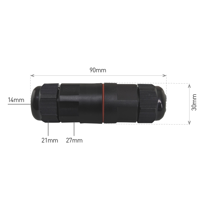 Conector de cabo CWL 250V/16A IP68 3x2,5 mm²