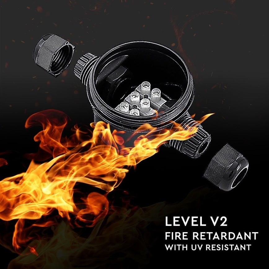 Conector de ligação à prova d'água IP66 preto