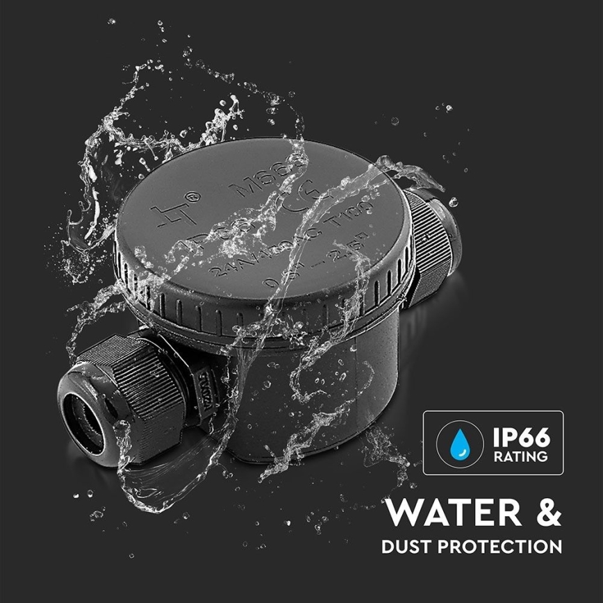 Conector de ligação à prova d'água IP66 preto