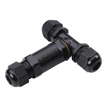 Conector de ligação à prova d'água IP68 preto
