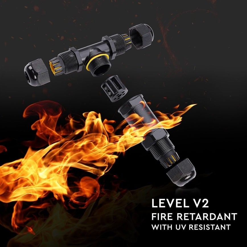 Conector de ligação à prova d'água IP68 preto