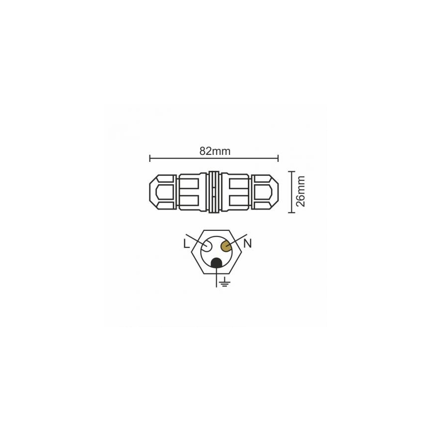 Conector de ligação C20A/WP/3x1,5/2