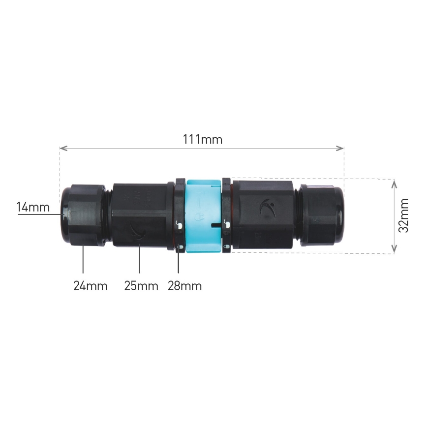 Conector para cabo CTL 250V/16A IP68 3x2,5 mm²