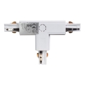 Conector para iluminações em sistema de carril trifásico TRACK branco tipo T