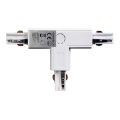 Conector para iluminações em sistema de carril trifásico TRACK branco tipo T