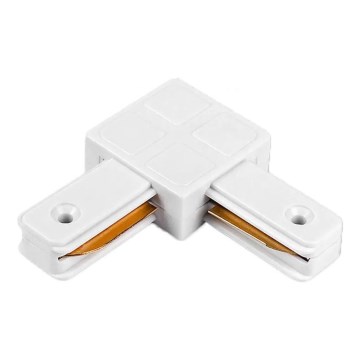 Conector para luminárias em sistema de calha monofásico tipo L branco