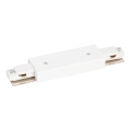 Conector para luzes no sistema de carris monofásico direito + fonte de alimentação branco