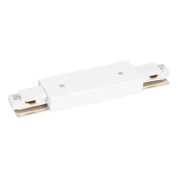 Conector para luzes no sistema de carris monofásico direito + fonte de alimentação branco