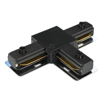 Conector para luzes no sistema de carris monofásico tipo T preto