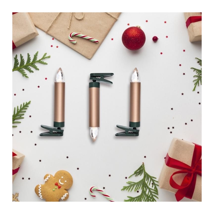 CONJUNTO 10x decorações de Natal LED LED/1xAAA + controlo remoto