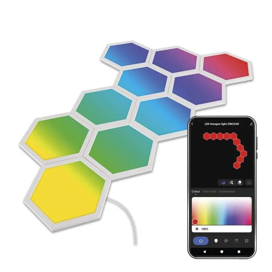 CONJUNTO 10x RGBIC Painel com regulação LED/1,9W/230V Wi-Fi Tuya