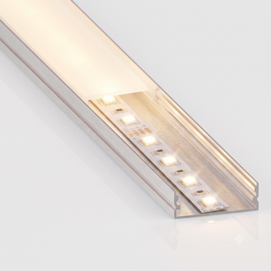KIT 1x Fita LED MYLIVING LIGHTSTRIP LED/22W/230V 5 m + 5x perfil embutido 1 m prateado/branco