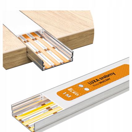 KIT 1x Fita LED MYLIVING LIGHTSTRIP LED/22W/230V 5 m + 5x perfil embutido 1 m prateado/branco