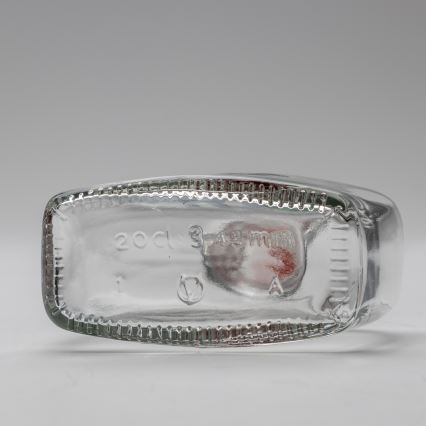 Conjunto 1x frasco de vidro e 2x copos para shots transparente com um motivo de ameixa