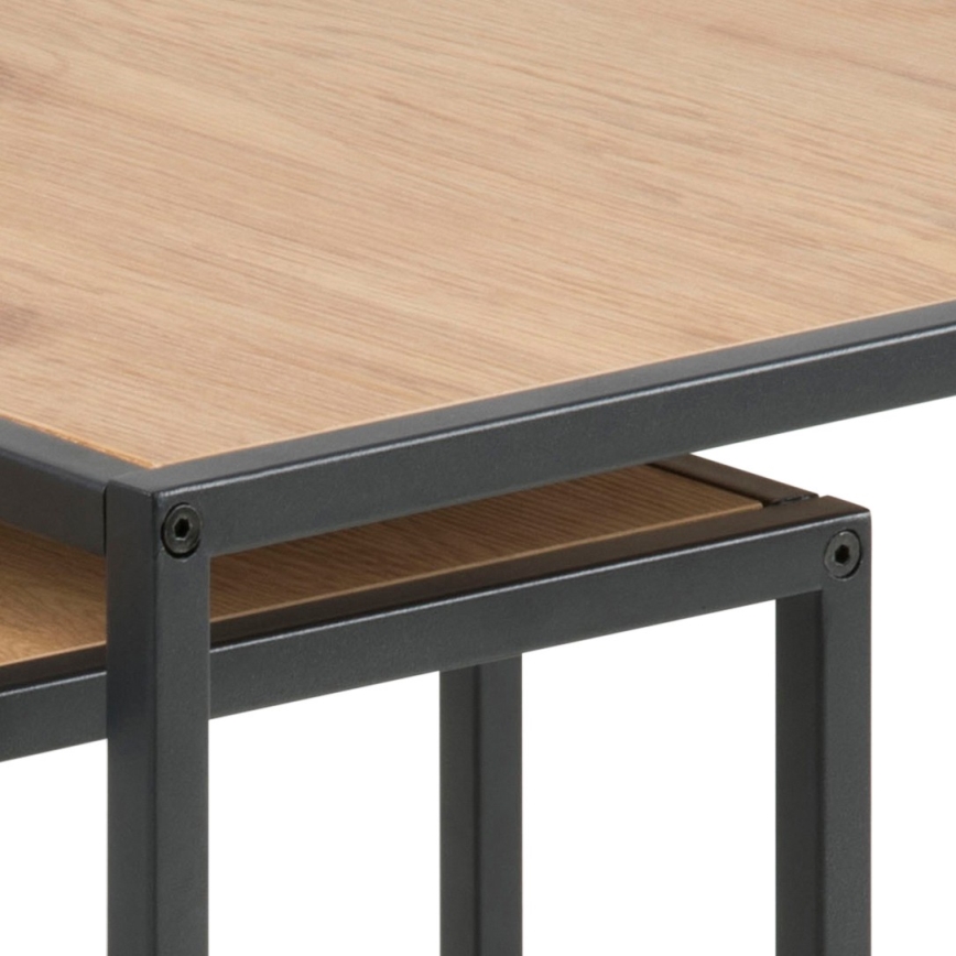 Conjunto de 2 mesas de centro SARON carvalho/preto