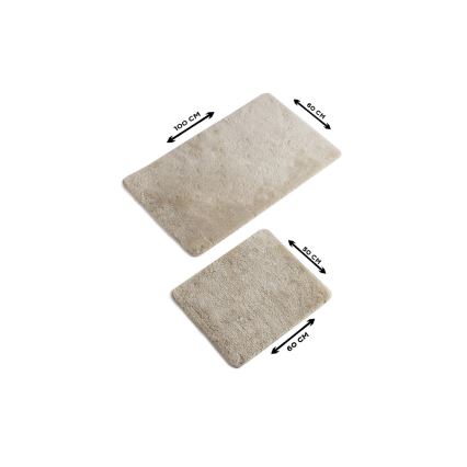 CONJUNTO 2x Tapete de banheiro 60x100 cm bege