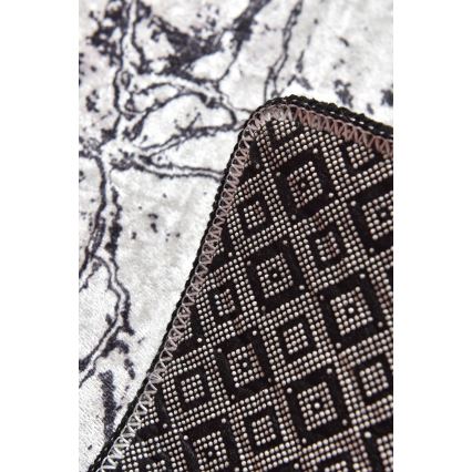 CONJUNTO 2x Tapete de Banheiro MARBLE 60/100 cm branco/preto