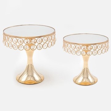 CONJUNTO 2x Bandejas decorativa diâmetro 20/25 cm dourado